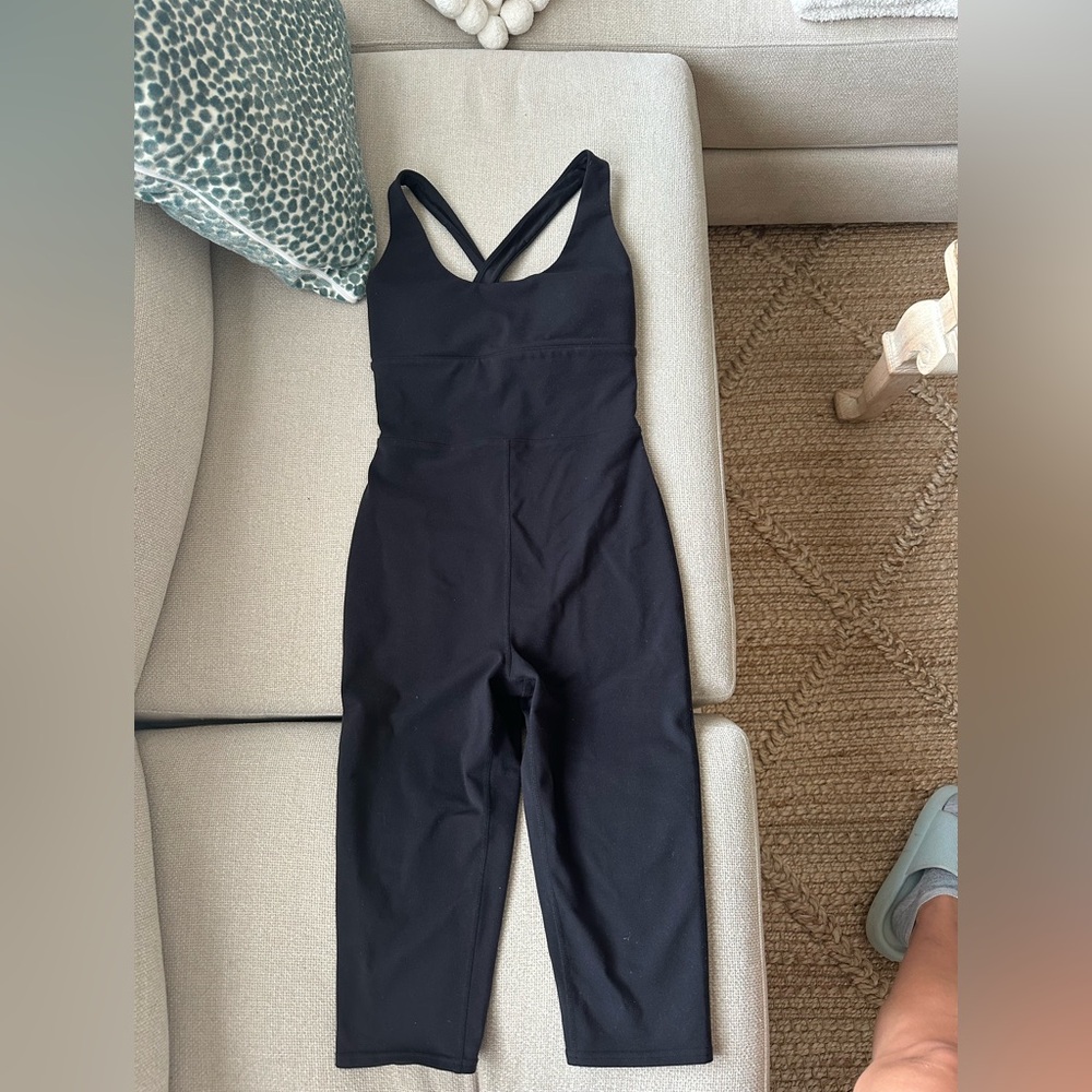 ALO Yoga Black Cross-Back Active Jumpsuit